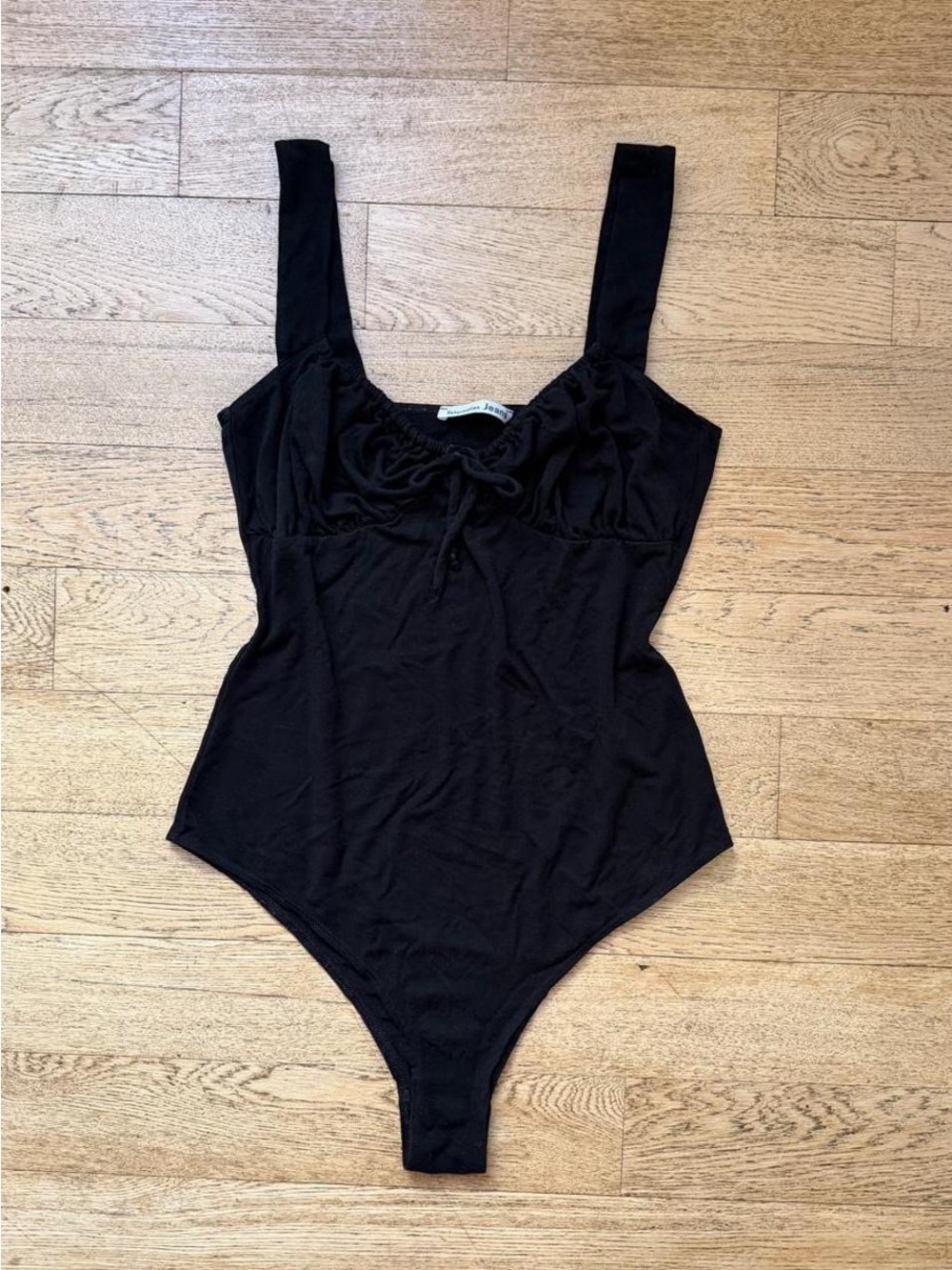 Y2K Reformation Jeans Black Ruched Bodysuit